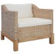 2-részes természetes rattan kanapészett párnákkal 2-részes természetes rattan kanapészett párnákkal
