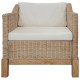 2-részes természetes rattan kanapészett párnákkal 2-részes természetes rattan kanapészett párnákkal