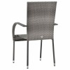 2 db szürke rakásolható polyrattan kültéri szék