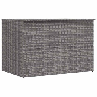 Szürke polyrattan kerti tárolóláda 150 x 100 x 100 cm