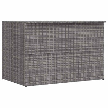 Szürke polyrattan kerti tárolóláda 150 x 100 x 100 cm