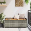 Szürke polyrattan kerti tárolópad 120 cm
