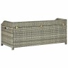 Szürke polyrattan kerti tárolópad 120 cm