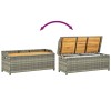 Szürke polyrattan kerti tárolópad 120 cm