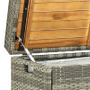 Szürke polyrattan kerti tárolópad 120 cm