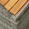 Szürke polyrattan kerti tárolópad 120 cm
