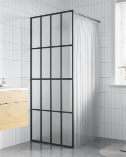 Homályosított edzett üveg zuhanyfal 80 x 195 cm