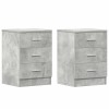2 db betonszürke szerelt fa éjjeliszekrény 38 x 35 x 56 cm