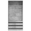 Betonszürke szerelt fa ruhásszekrény 100 x 50 x 200 cm