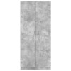 Betonszürke szerelt fa ruhásszekrény 80 x 52 x 180 cm