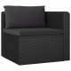 4-részes fekete polyrattan kerti ülőgarnitúra párnákkal 4-részes fekete polyrattan kerti ülőgarnitúra párnákkal