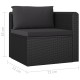 4-részes fekete polyrattan kerti ülőgarnitúra párnákkal 4-részes fekete polyrattan kerti ülőgarnitúra párnákkal