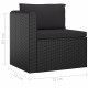 4-részes fekete polyrattan kerti ülőgarnitúra párnákkal 4-részes fekete polyrattan kerti ülőgarnitúra párnákkal