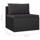 4-részes fekete polyrattan kerti ülőgarnitúra párnákkal 4-részes fekete polyrattan kerti ülőgarnitúra párnákkal
