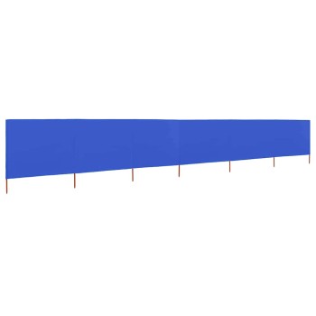 Azúrkék 6-paneles szövet szélfogó 800 x 80 cm