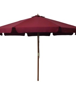 Burgundi vörös kültéri napernyő farúddal 330 cm