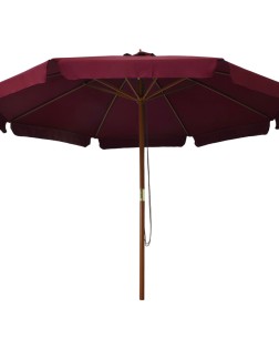 Burgundi vörös kültéri napernyő farúddal 330 cm