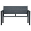 Szürke fautánzatú hdpe kerti pad 120 cm
