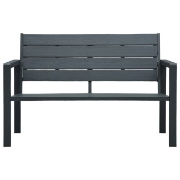 Szürke fautánzatú hdpe kerti pad 120 cm