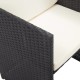 15 részes fekete polyrattan kültéri étkezőgarnitúra párnákkal