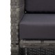 17 részes szürke polyrattan kültéri étkezőgarnitúra párnákkal