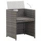 17 részes szürke polyrattan kültéri étkezőgarnitúra párnákkal