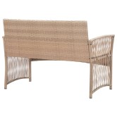 4 részes bézs kerti polyrattan bútorszett párnákkal