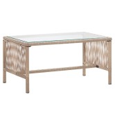4 részes bézs kerti polyrattan bútorszett párnákkal