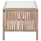 4 részes bézs kerti polyrattan bútorszett párnákkal