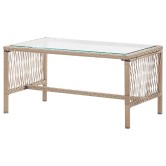 4 részes bézs kerti polyrattan bútorszett párnákkal