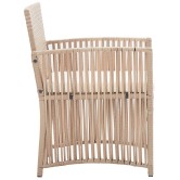4 részes bézs kerti polyrattan bútorszett párnákkal