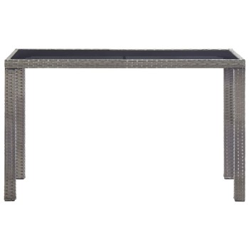 Antracitszürke polyrattan kerti asztal 123 x 60 x 74 cm