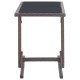 Barna polyrattan és üveglapos kerti asztal 110 x 53 x 72 cm