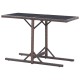 Barna polyrattan és üveglapos kerti asztal 110 x 53 x 72 cm
