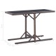 Barna polyrattan és üveglapos kerti asztal 110 x 53 x 72 cm