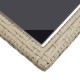 Bézs üveg és polyrattan kerti asztal 110 x 53 x 72 cm