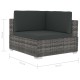 4 részes szürke polyrattan kerti kanapészett párnákkal