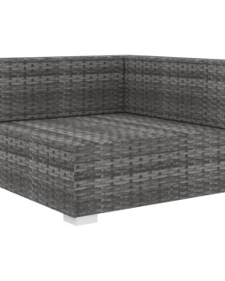 Szürke moduláris polyrattan sarokfotel párnákkal
