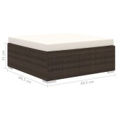 10 részes barna polyrattan kerti bútorgarnitúra párnákkal