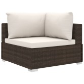 10 részes barna polyrattan kerti bútorgarnitúra párnákkal