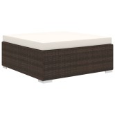 10 részes barna polyrattan kerti bútorgarnitúra párnákkal