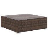 10 részes barna polyrattan kerti bútorgarnitúra párnákkal