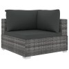 10 részes szürke polyrattan kerti ülőgarnitúra párnákkal