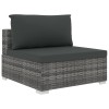 10 részes szürke polyrattan kerti ülőgarnitúra párnákkal