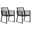 2 db fekete pvc rattan kerti szék