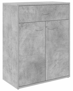 Betonszürke szerelt fa tálalószekrény 60 x 30 x 75 cm