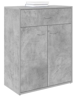 Betonszürke szerelt fa tálalószekrény 60 x 30 x 75 cm
