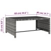 2 db szürke polyrattan dönthető kerti szék asztallal
