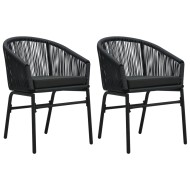 2 db fekete pvc rattan kerti szék