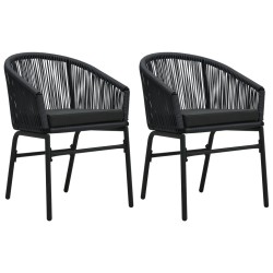 2 db fekete pvc rattan kerti szék